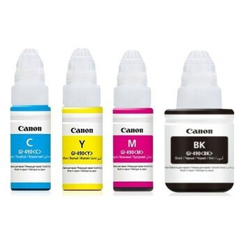 Canon 490 0665C G3411 Renkli Şişe Mürekkep Seti - Siyah - Mavi - Sarı - Kırmızı