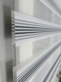 SERİN HOME COLLECTION Siyah Geçişli Dar Plise Yeni Sezon Zebra Stor Perde