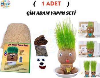 Minopi 1 Paket Çim Adam Yapım Seti Okul Eğitici Deney Seti Çim Adam Seti