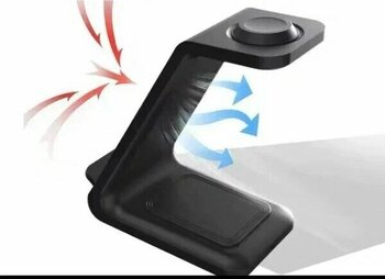 Holatec 3 In 1 Kablosuz Ultra Ince Alüminyum Döküm Sertleştirilmiş Cam Gri Kablosuz 15 W Hızlı Şarj Kablosuz Şarj Cihazı