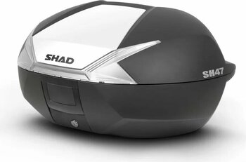 ebakbak Motosiklet Kurye Arka Top Case Çanta Beyaz Kapak Kilitli Shad Motor Çantası Bagaj Hacim 47 lt