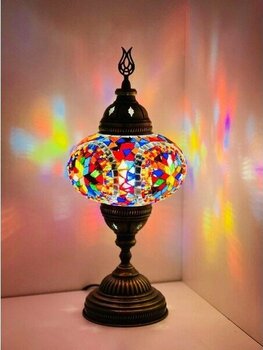 Dez Home Masaüstü Otantik Mozaik Lamba Bohem Abajur - Renkli
