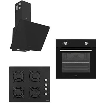 Vestel AF 4661 YS - AO-6104 YS - AD 63340 S Siyah 3'lü Ankastre Set