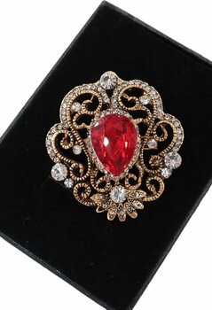 Yakut Taşlı Broş. Kadın Yaka Iğnesi Broş. Taşlı Broş. Kadın Broş. Gold Broş. Yakut Broş.