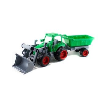 Erzi Oyuncak Traktör Kepçeli Römork Seti Yeşil Renk 45 cm Çocuklar İçin Eğlenceli Oyun