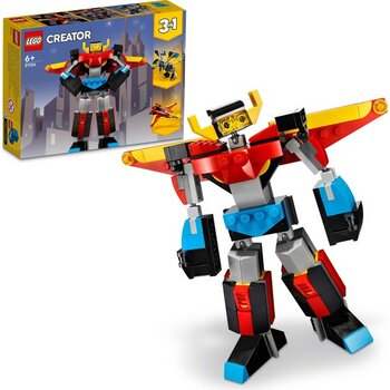 LEGO® Creator 3'ü 1 Arada Süper Robot 31124 - 7 Yaş ve Üzeri için Oyuncak Robot, Jet Uçağı ve Ejderha Modeli İçeren Oyuncak Yapım Seti (159 Parça)