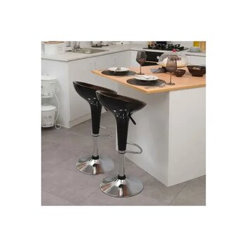 Just Home Lara 88x40x43 cm Siyah 2'li Bar Sandalyesi