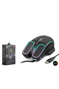 HADRON Bomber Gaming Mouse 150Cm Kablolu 6400 Dpi Rgb Oyuncu Mouse Siyah