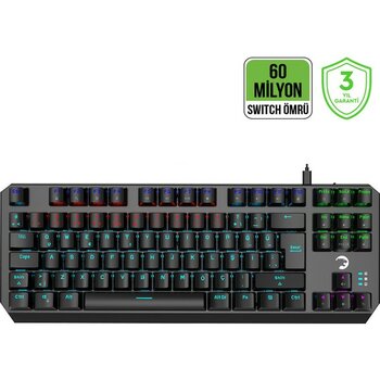 Gamepower Overlord 60M Mekanik Kırmızı Switch Türkçe Q 88 Tuş USB Gaming Klavye - 3 Yıl Garantili