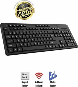 Kablosuz Türkçe Q Klavye Numlock Sayısal Tuşlar ve Multimedya Tuşları