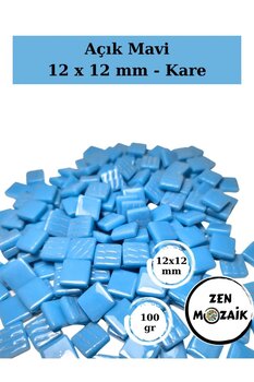 Zen Mozaik Sanatsal Mozaik Çalışmalarınız için 12x12 mm - Kare Cam Mozaik Taşı (100 gr)