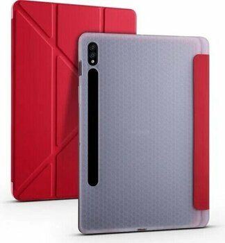 AktarMobile Galaxy Tab S8+ Plus 12.4 Uyumlu Kılıf Kırmızı Tablet Kılıfı