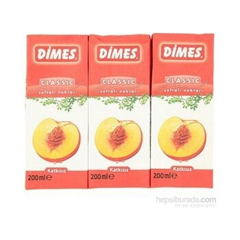 Dimes Şeftali Nektarı 27 Adet Meyve Suyu - 200 ml