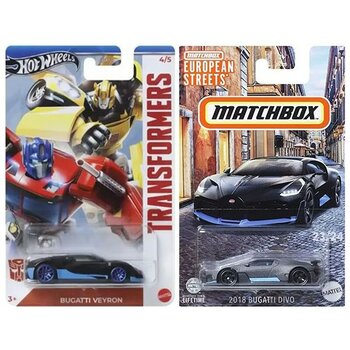 Hot Wheels 2 Araç Bugatti Set   Bugatti Veyron & Matchbox Bugatti Divo (1/64)