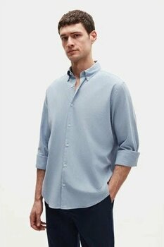 DS Damat Comfort Toz Mavisi Düğmeli Yaka 2XL Uzun Kol Gömlek