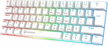 GamePower Lyra RGB 60M 62Tuş Beyaz Mekanik Kablolu Blue Switch Klavye - 3 Yıl Garantili