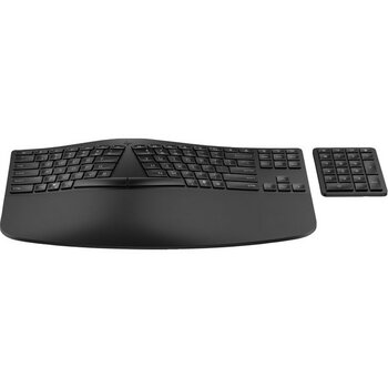 Hepta Collection Hp 960 Ergonomik Kablosuz Klavye, Ayrı Sayısal Tuş Takımı, Qwertz Almanca Düzeni, Bluetooth ve 2,4 G - Standart - Renkli