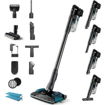 Philips XC8057/01 Aqua Plus 8000 Islak Kuru Şarjlı Dikey Süpürge 2200 W Güçlü Performans - Mavi