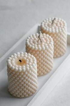 Mumy Desing 3 Adet Krem Bubble Mum Krem Vanilya Kokulu Candle Soya Wax Vegan Mum