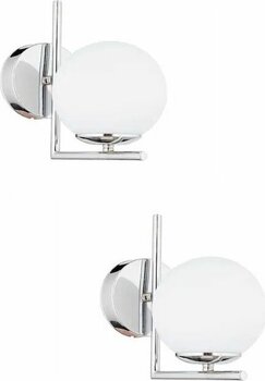 Sara Krom Kaplama Modern 2'li Aplik Seti Beyaz