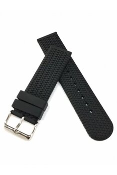 FADO 24 mm Renkli silikon Baskılı Desenli Saat Kordonu Kayışı siyah