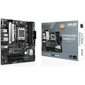 Asus Prıme B650m-A Iı-Csm Amd B650 Am5 Ddr5 6400 Dp Hdmı Vga Çift M2 Usb3.2 Aura Rgb 2.5Gbit Matx