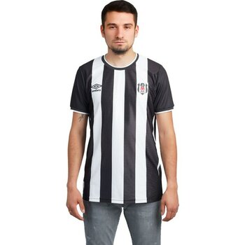 Beşiktaş Lisanslı Çubuklu Yetişkin Umbro Forma - L - Siyah - Beyaz