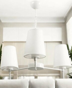 avizade NEXA 3'lü Beyaz Modern Konik Abajur Şapkalı Metal Avize