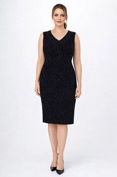 EZZE KOLSUZ ITHAL LIKRA KUMAS ELBISE 50 Beden