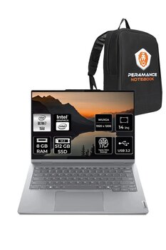 Lenovo Thinkbook 14 Ultra 7 155u 8gb 512gb Ssd 14" Fdos Wuxga Dokunmatik 2'si 1 Arada & Per4 Çanta