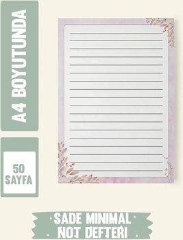 Srctech Sade Minimal A4 50 Sayfa Çizgili Not Defteri