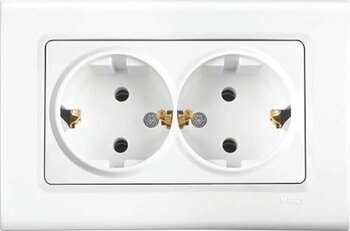 Viko Linnera İkili Topraklı Priz Beyaz Çerçeveli