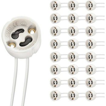 25 Adet GU10 Duy 2A LED Halojen Lamba Duyu 0,75 Mm² Silikon Tel Seramik Duy Bağlantı Duyları 300 W Enerji Sınıfı A