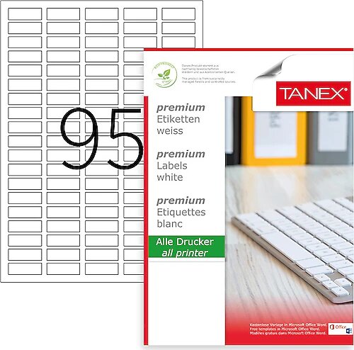 Tanex Tw-2095 30 X 12 mm 100 Sayfa Laser Etiket