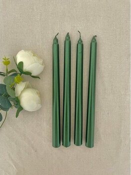 Hediye Ofisi Sedefli Yeşil Renk Şamdan Mumu - 4 Adet