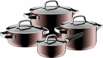 WMF Fusiontec Seramik İndüksiyon Tabanlı 8 Parça Pembe Kuartz Tencere Seti - 18 cm