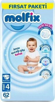 Molfix Bebek Bezi Fırsat Paketi 4 Beden 7-14 kg 62 Adet