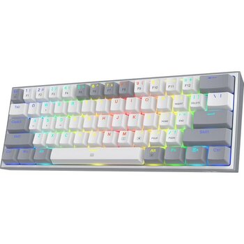Asseds Store Redragon K617-RGB 16,8 Milyon Rgb Aydınlatma, Red Switch Fizz%60 Q Türkçe Kablolu Mekanik Oyuncu Klavyesi Beyaz Gri - Option-1