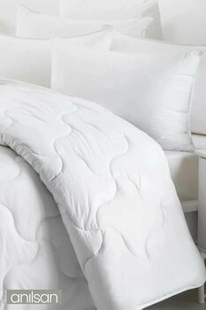 4 Mevsim Mikrofiber Tek Kişilik Yorgan, 155x215cm, Beyaz Ev Ve Otel Yorganı, Sade Ve Zarif