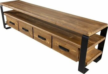 Deryawood Masif Ahşap Çekmeceli Tv Ünitesi 45 x 160X55 cm