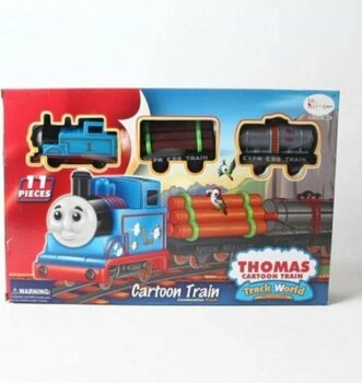 Cartoon Truck Thomas 11 Parça Pilli Raylı Trend Seti - Çocuk Tren Oyuncak Seti - Vagonlu Pilli Raylı Oyuncak Tren