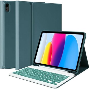 Apple iPad Air 4. Nesil 10.9 Inc (2020) Rgb LED Işıklı Türkçe Karakterli Bluetooth Özellikli Kalemlikli Klavyeli Kılıf A2316 A2324 A2325 A2072