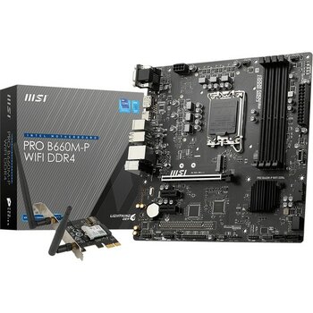MSI MB Pro B660M-P Wıfı Ddr4 Soket 1700 Ddr4 4600(OC) Pcı-E Gen 4 ,hdmı VGA Dp M.2 Usb3.2 Matx