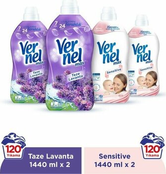 Vernel Max Taze Lavanta 2x1.44L & Vernel Max Sensitive 2x1.44L - 5,76 lt