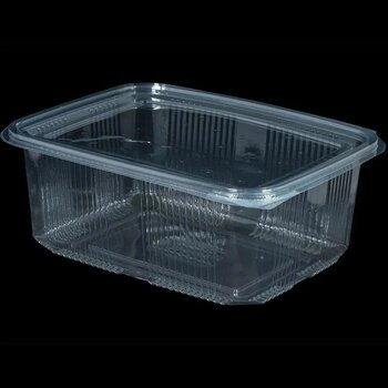 Kullan At Şeffaf 2000 cc Plastik Düz Kapaklı 50 Adet Gıda Saklama Kabı