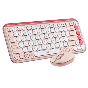 Logitech Pop Icon Bluetooth Türkçe Tuş Dizimi Pudra Pembe Klavye & Mouse Seti