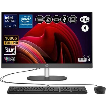 Hp Proone 240 G10 D36C6ET ATL14 Ultra 7 155U 48GB 512GB SSD Fdos 23.8" Full Hd All In One Bilgisayar - Siyah