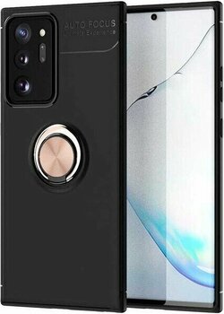 Kvy Samsung Galaxy Note 20 Ultra Yüzüklü Manyetik Ravel Kılıf Siyah Bronz