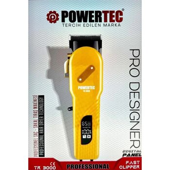 Powertec TR-3000 8 Başlık Sarı 0,8 mm Minimum Kesim 3.7 v/DC Saç Sakal Tıraş Makinesi