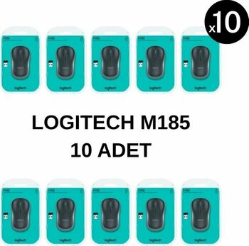 Logitech M185 Siyah-Gri Nano Kablosuz Mouse 910-002235 - Gri - Siyah